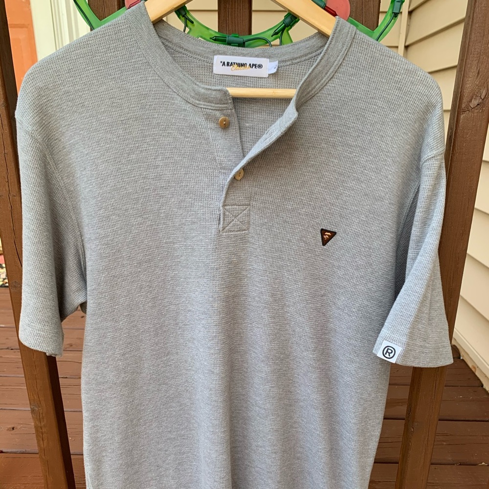 Bape triangle logo Henley men’s size large